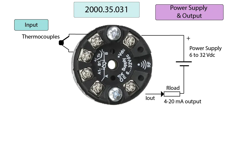 Head mount thermocouple data logger wiring diagram