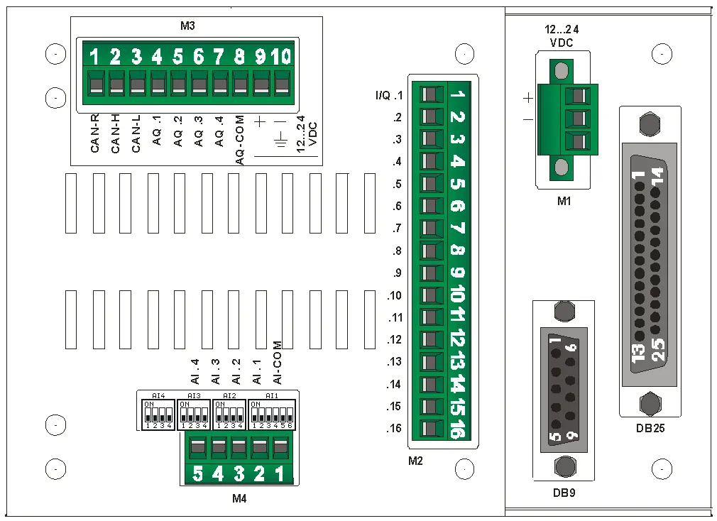 Touch Screen HMI with a built in PLC Wiring Digaram